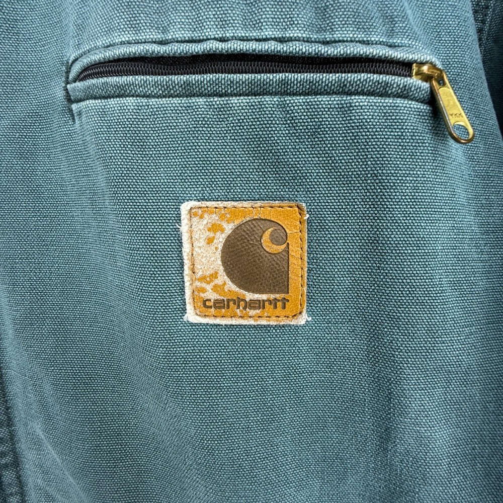 Vintage Carhartt Detroit Jacket Blanket Lined Mens Large J43 HTG Hunter Green - Picture 10 of 16